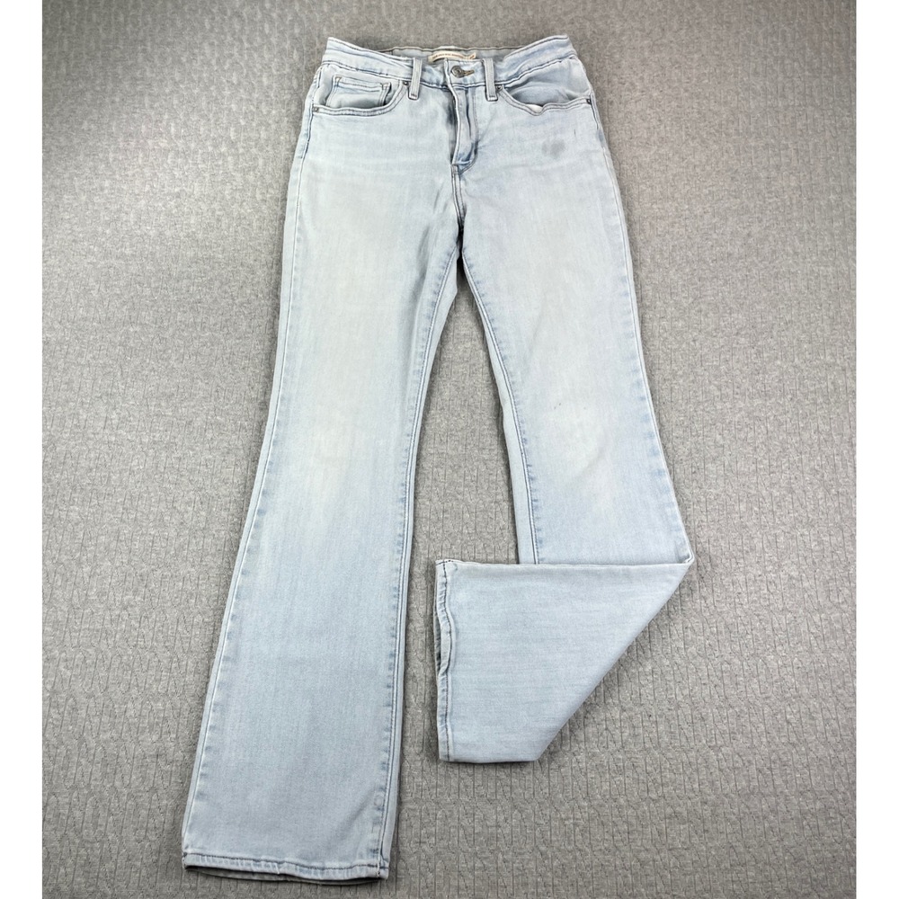 Levi's 725 High Rise Bootcut‎ Jeans Women 28/25x29 Light Wash Blue Denim
